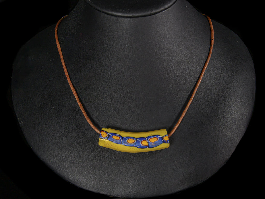 Antique Venetian African Trade Elbow Bead Pendant Choker Necklace