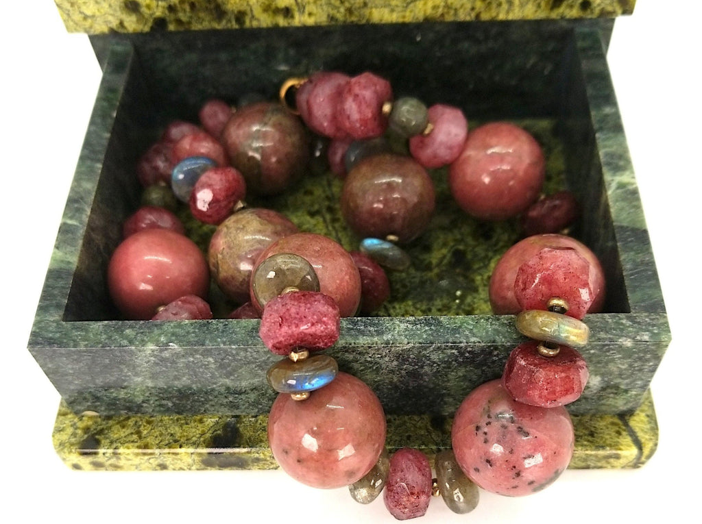 Rhyolite, Ruby and Labradorite Necklace