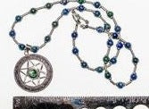 Vintage Sterling Silver and  Blue-Green Lapis Lazuli Necklace with a  Star of David Pendant