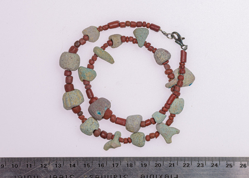 A Choker Necklace of Ancient Persian Faience and Ancient Indo-Pacific Trade Wind Beads