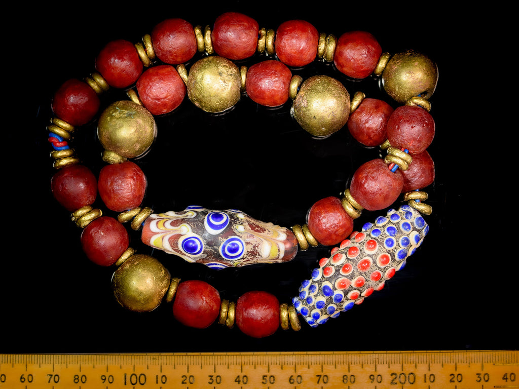 Krobo African Recycled Glass and Ancient Chinese Glass Imitation Beads necklace (KRC3)