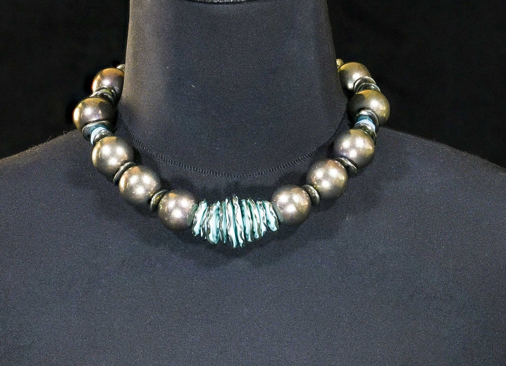 Fine Silver and Lampwork Beads Necklace