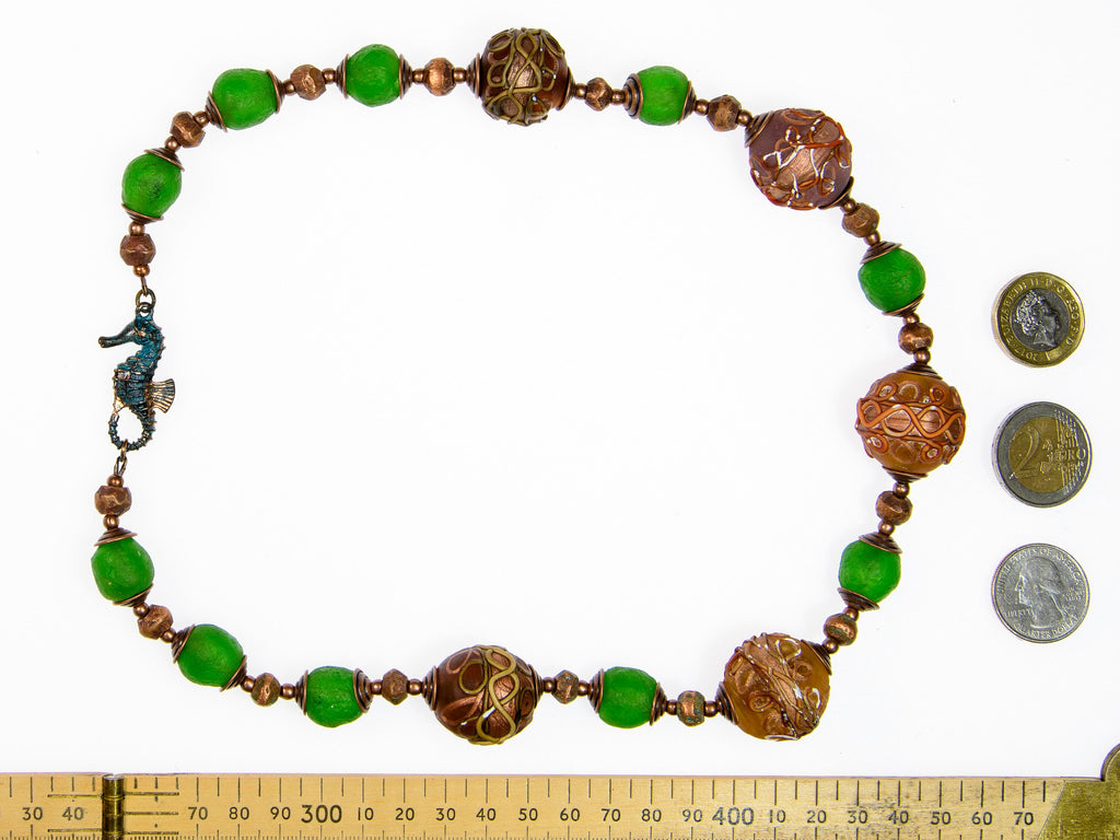 Vintage Murano Glass and African Ethnic Krobo Glass Necklace