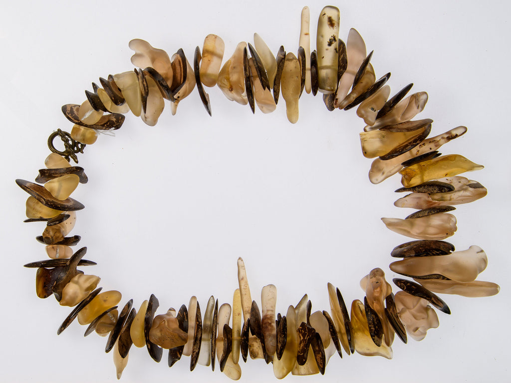 Madagascar Copal Amber and Coco Wood Necklace (614)