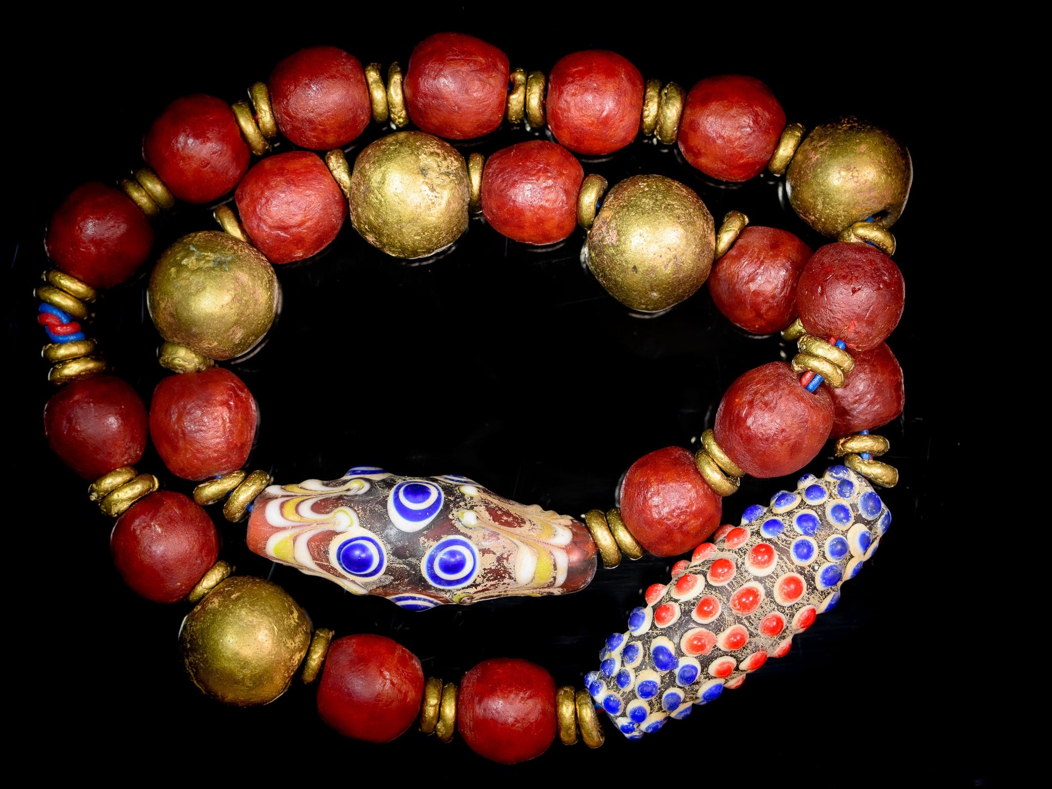 7 Ancient Medieval Islamic Glass Beads. 900-1200 CE. Western
