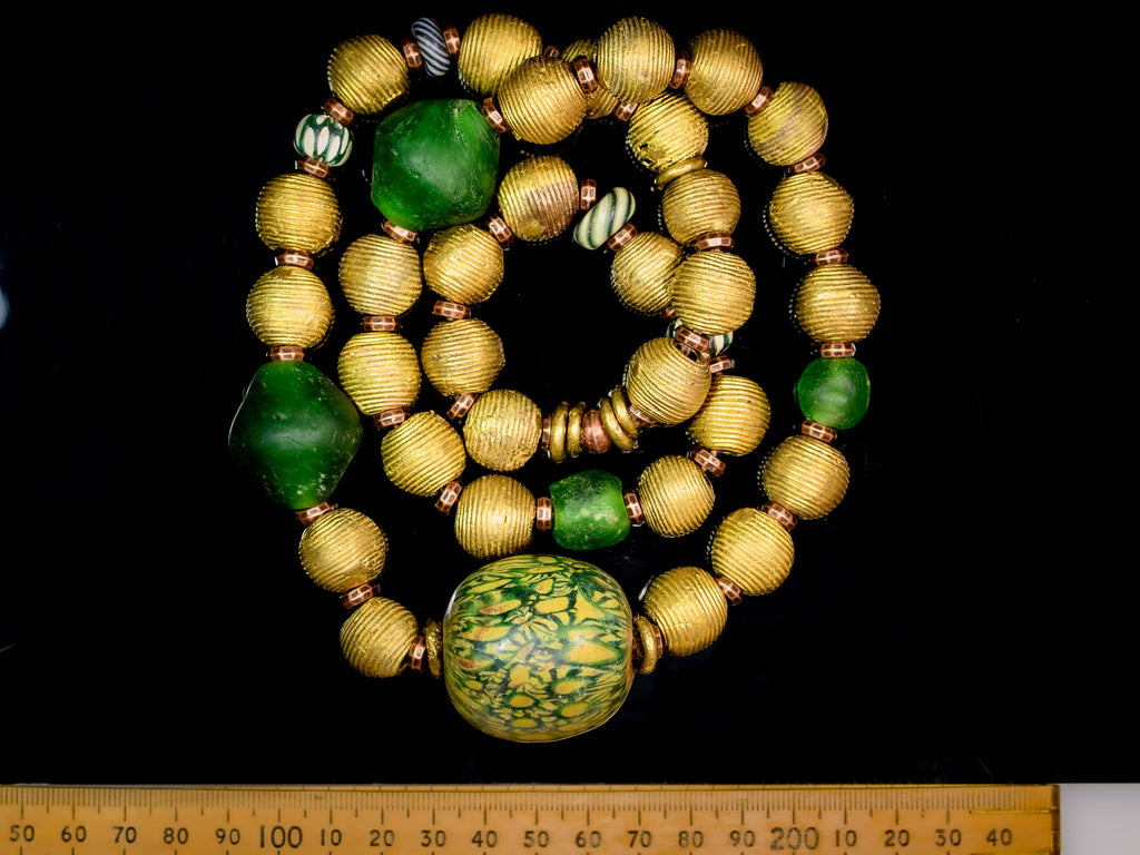 Ethnic African Brass, Recycled Krobo Glass, and JATIM replicas necklace