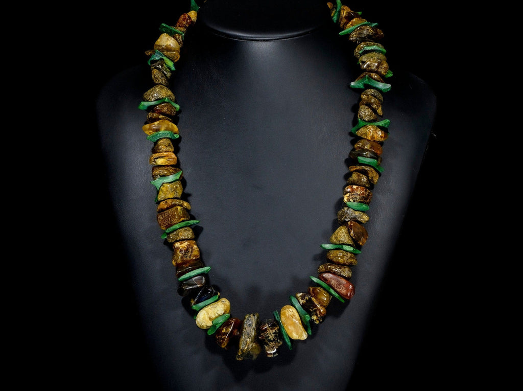 Madagascar Amber and Coconut Chip Necklace