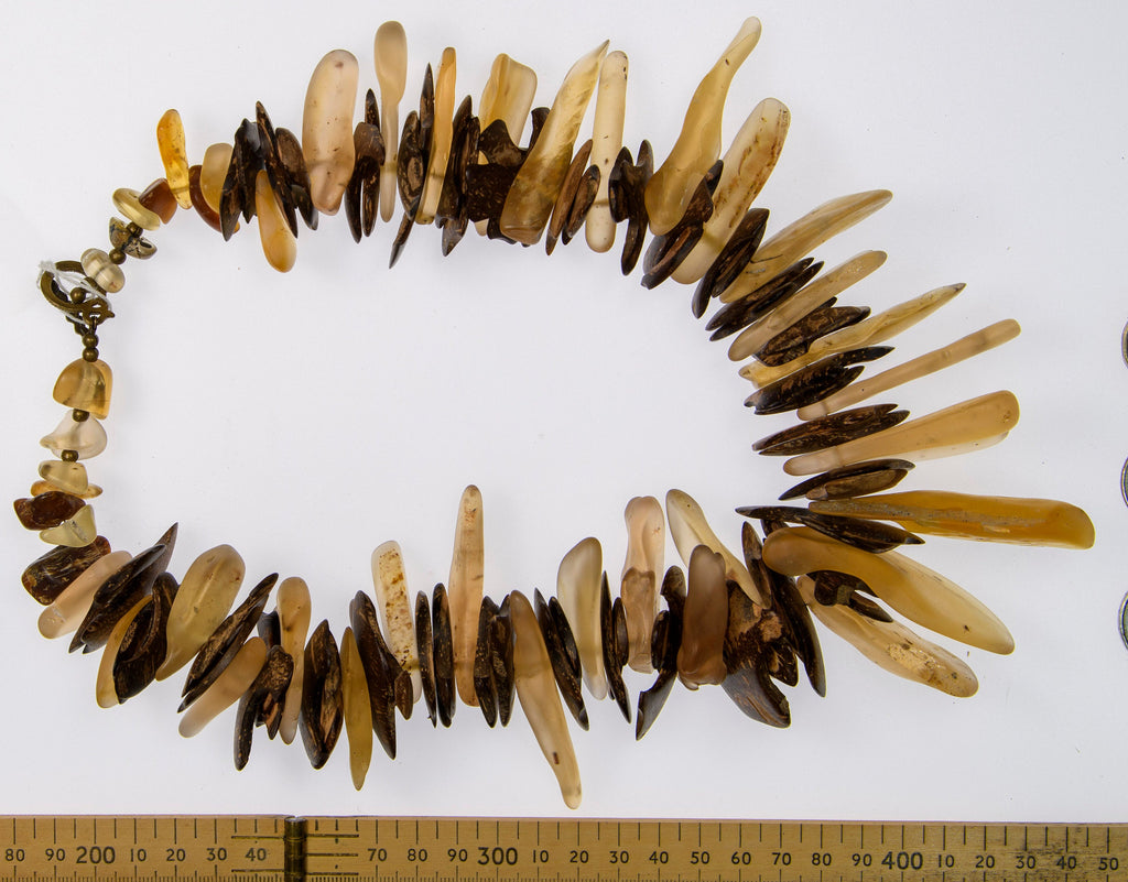 Madagascar Copal Amber and Coco Wood Necklace (610)