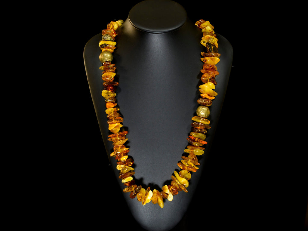 Rough Columbian and Baltic Amber  Necklace (617)
