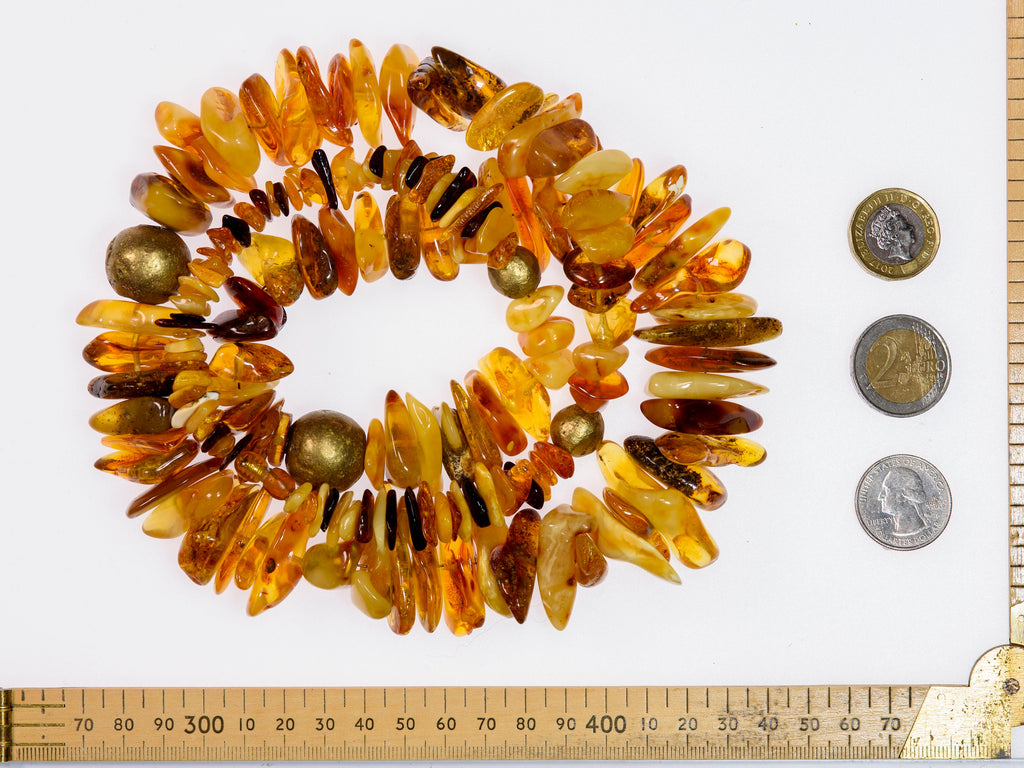 Rough Columbian and Baltic Amber  Necklace (617)
