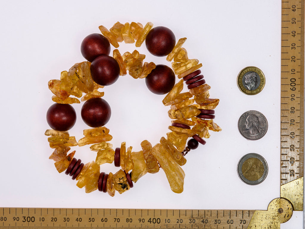 Columbian Young Amber and Wood Necklace (X01)