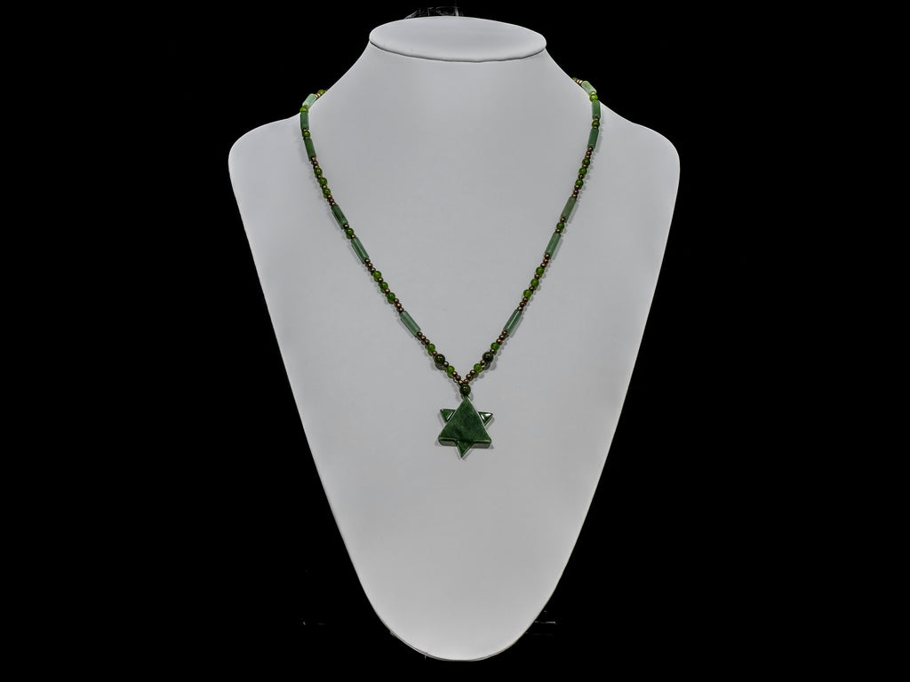 Green Jade Star of David 0637