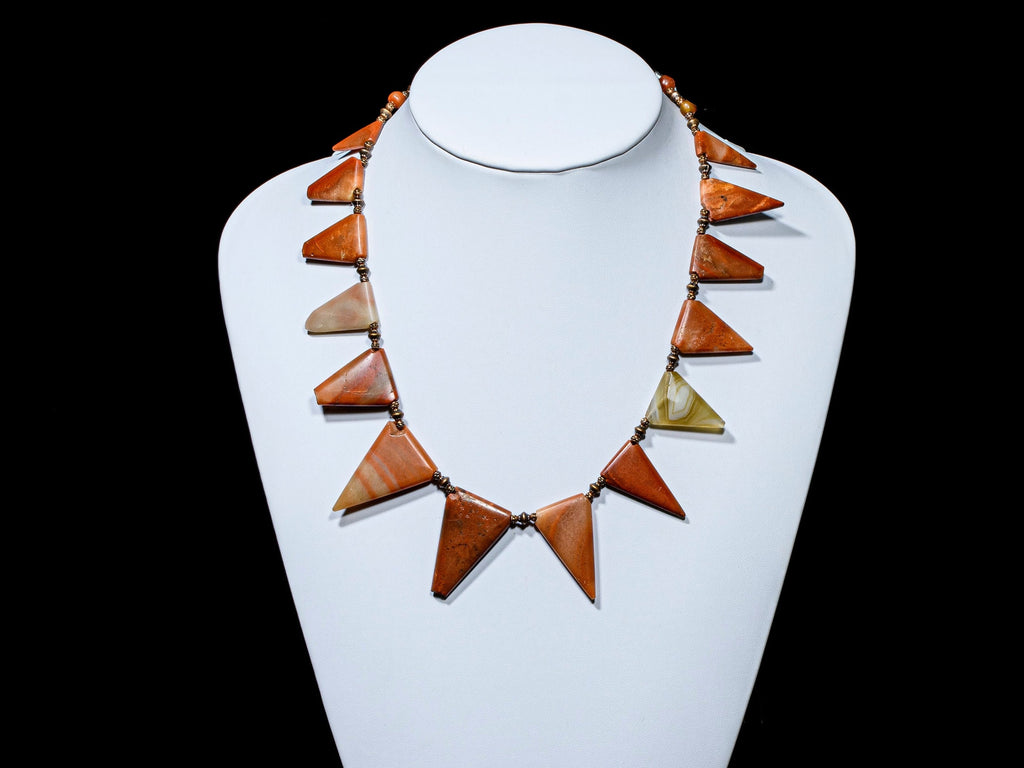 A Choker of Rare Ancient Triangular Red Agate Beads from West Africa  21_SLM1
